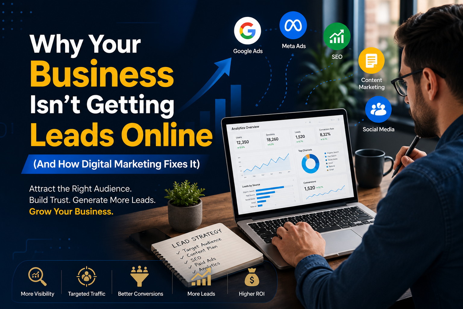 Why Your Business Isn’t Getting Leads Online (And How Digital Marketing Fixes It)
